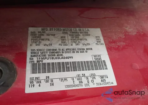 2003 Ford Expedition Eddie Bauer из США, поврежденный, VIN 1FMPU18L03LA04099